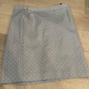 LIZ CLAIBORNE CAREER WOMENS GRAY WHITE POLKA DOT SKIRT NEW SIZE 12